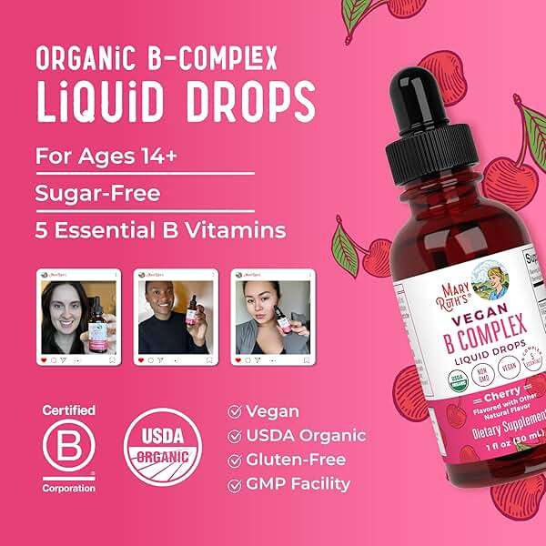 MaryRuth Organics Vitamin B Complex | B Vitamins Complex | Biotin | Vitamin B12 | Niacin | Folate | Metabolic Support Supplement | Vegan | USDA Organic | Non-GMO | Gluten Free | 2 Month Supply - Image 8