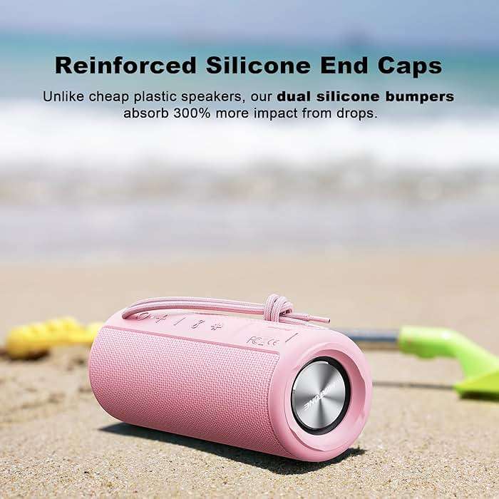 MIATONE Boombox Outdoor Portable Bluetooth Speaker Waterproof Wireless Speakers Gifts for Women Mothers Mom Wife Her - Pink - Image 3