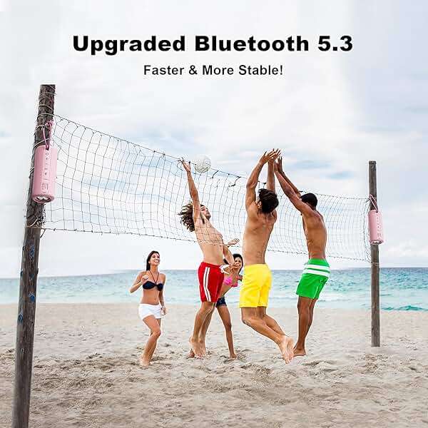 MIATONE Boombox Outdoor Portable Bluetooth Speaker Waterproof Wireless Speakers Gifts for Women Mothers Mom Wife Her - Pink - Image 5