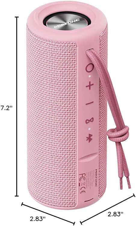 MIATONE Boombox Outdoor Portable Bluetooth Speaker Waterproof Wireless Speakers Gifts for Women Mothers Mom Wife Her - Pink - Image 8