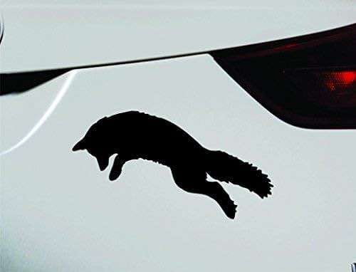 Jumping Arctic Fox Symbol Decal Funny Car Truck Sticker Window (Black), Decal Sticker Vinyl Car Home Truck Window Laptop - Image 1