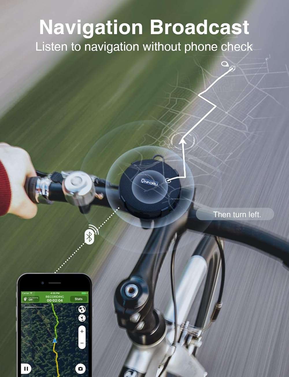 Onforu Portable Bluetooth Speaker for Bike, IP65 Waterproof Mini Outdoor Shower Travel Speakers, Bike Accessories Wireless Bicycle Speaker with Loud Sound for Riding, Ideal Gift - Image 2