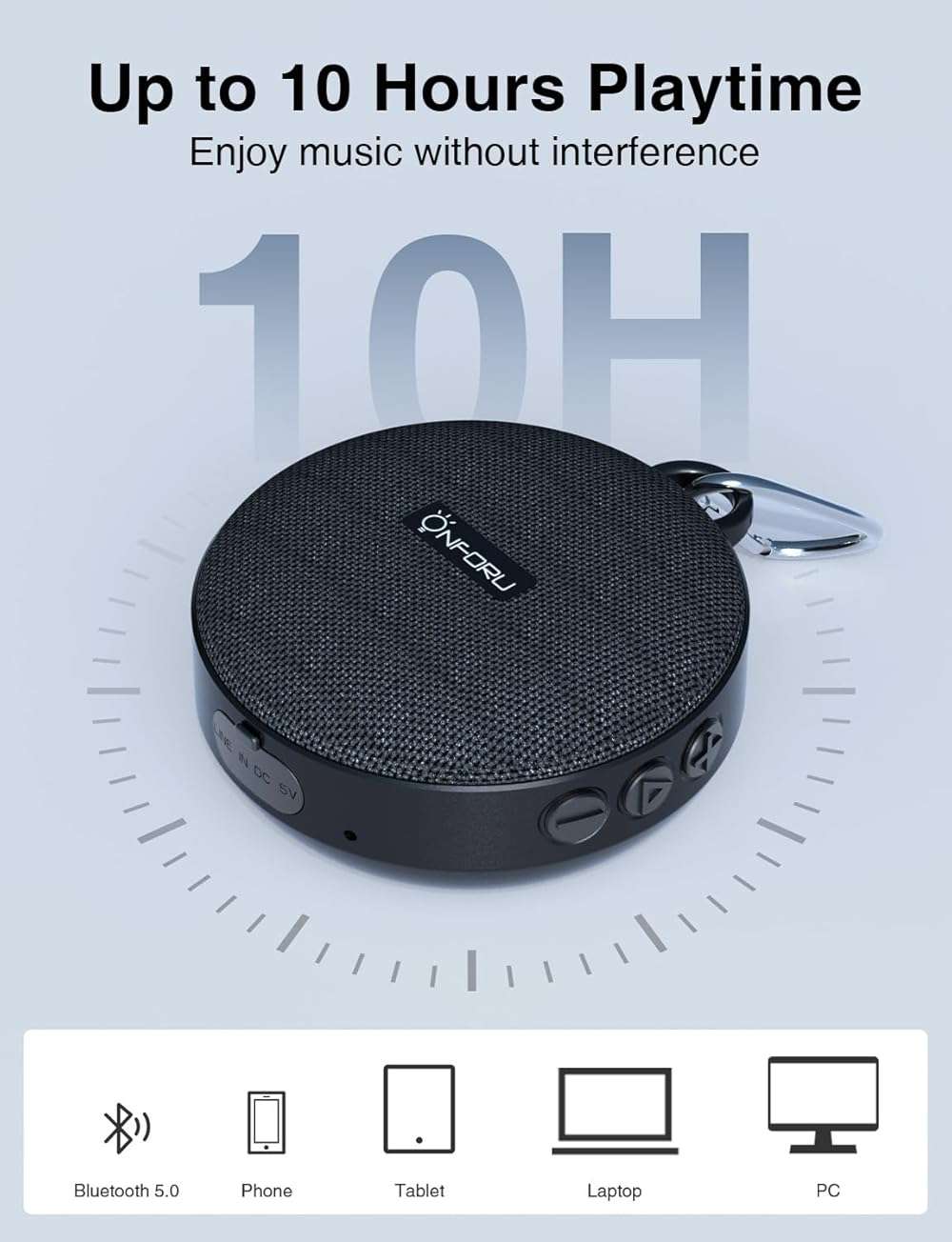 Onforu Portable Bluetooth Speaker for Bike, IP65 Waterproof Mini Outdoor Shower Travel Speakers, Bike Accessories Wireless Bicycle Speaker with Loud Sound for Riding, Ideal Gift - Image 8