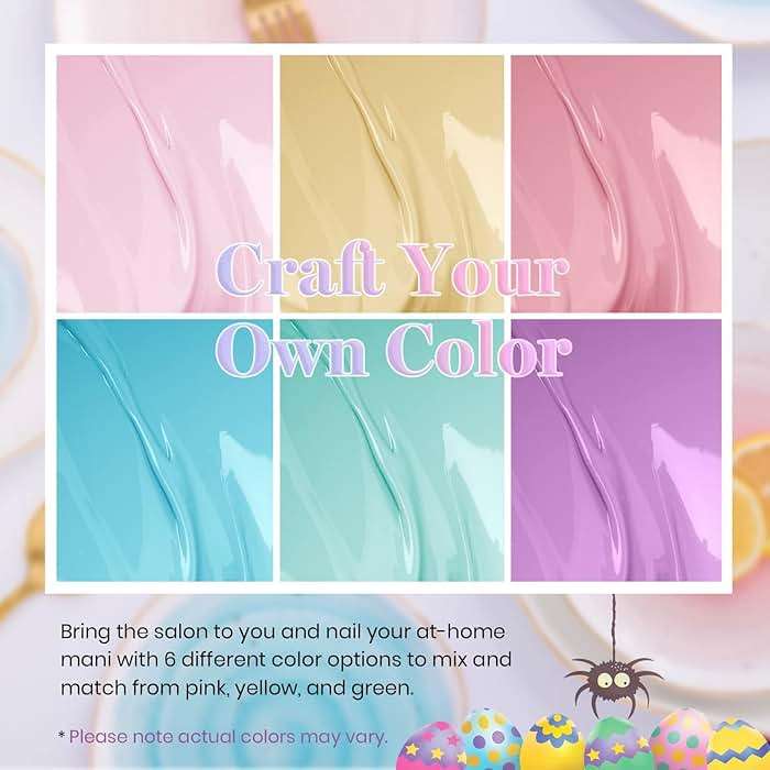 Beetles Pastel Gel Polish Set - 6 Colors Pink Yellow Blue Green Purple Summer Colors Nails Soak Off Nail UV Lamp Gel Nail Kits Decorations Nail Art - Image 2