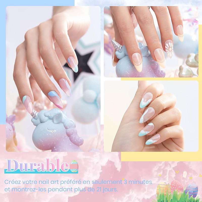 Beetles Pastel Gel Polish Set - 6 Colors Pink Yellow Blue Green Purple Summer Colors Nails Soak Off Nail UV Lamp Gel Nail Kits Decorations Nail Art - Image 3