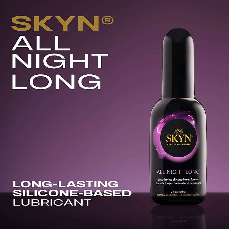 SKYN All Night Long Silicone-Based, Long Lasting Lube (2.7 oz) for Men, Women and Couples, Safe with Latex and Non-Latex Condoms - Image 2