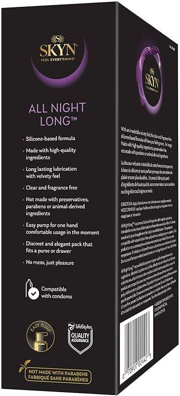 SKYN All Night Long Silicone-Based, Long Lasting Lube (2.7 oz) for Men, Women and Couples, Safe with Latex and Non-Latex Condoms - Image 7