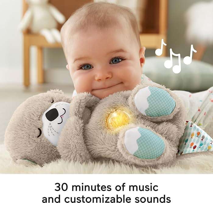 FISHER-PRICE BABY Toy Soothe 'n Snuggle Otter Portable Plush Sound Machine with Music Lights & Breathing Motion for Newborns 0+ Months - Image 4