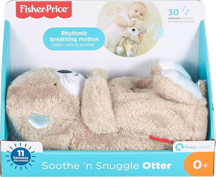 FISHER-PRICE BABY Toy Soothe 'n Snuggle Otter Portable Plush Sound Machine with Music Lights & Breathing Motion for Newborns 0+ Months - Image 6