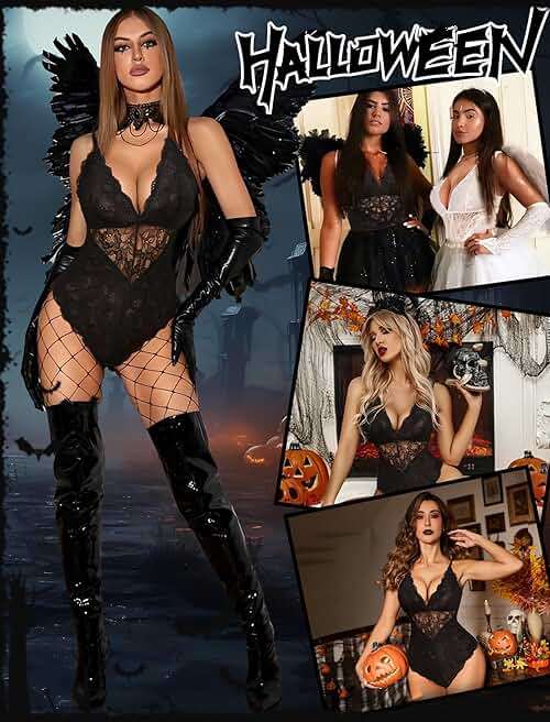 Avidlove Sexy Lingerie for Women Deep V Lace Bodysuit Snap Crotch One Piece Teddy XS-4XL - Image 2