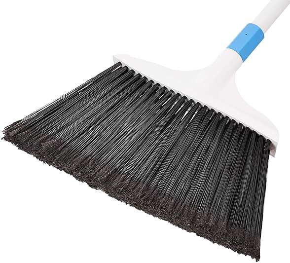 Amazon Basics Heavy-Duty Broom, Blue and White - Image 4
