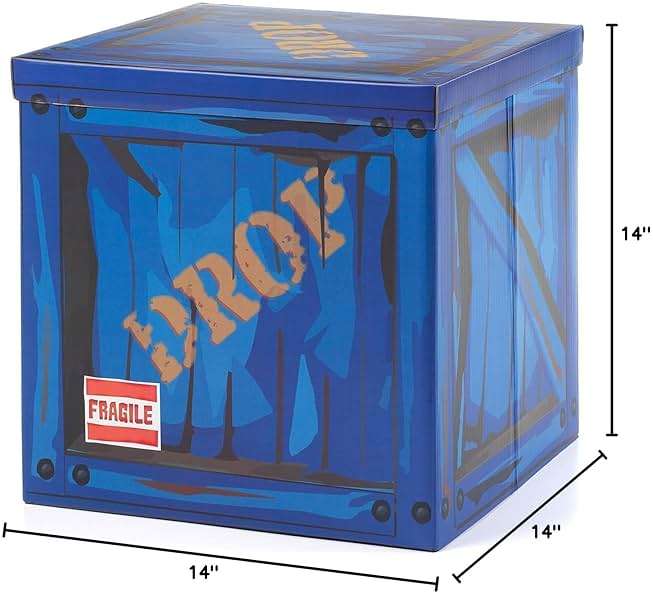 CAMP LINER Loot Drop Box – Large 14”x14”x14” Cardboard Box | Fun Party Decor & Storage Cube, Easy Assembly - Image 2