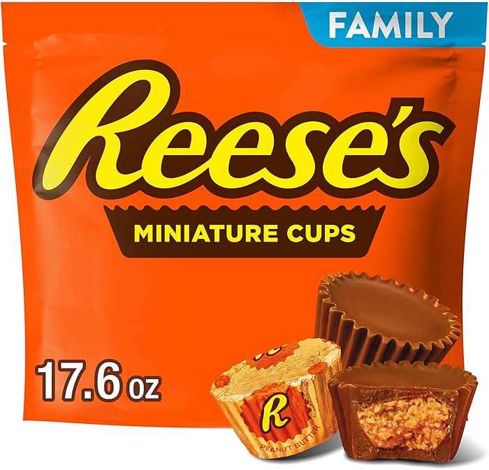 REESE'S Miniatures Milk Chocolate Peanut Butter Cups, Candy Family Pack, 17.6 oz - Image 1