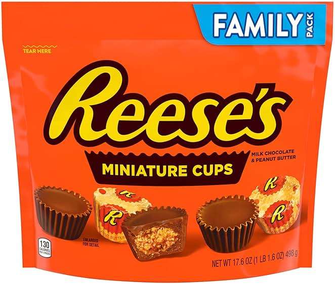REESE'S Miniatures Milk Chocolate Peanut Butter Cups, Candy Family Pack, 17.6 oz - Image 3