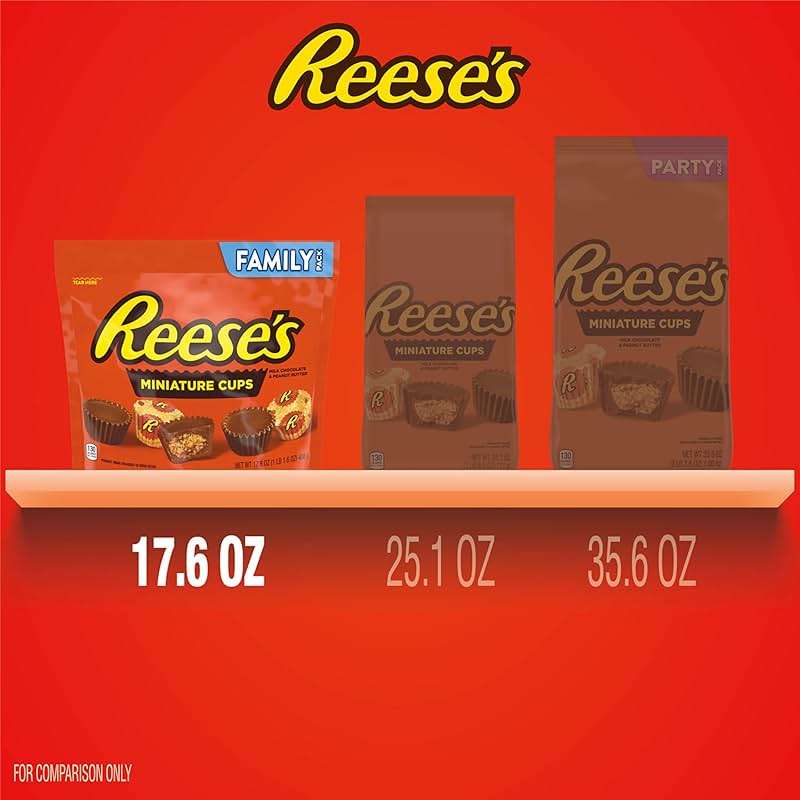 REESE'S Miniatures Milk Chocolate Peanut Butter Cups, Candy Family Pack, 17.6 oz - Image 4