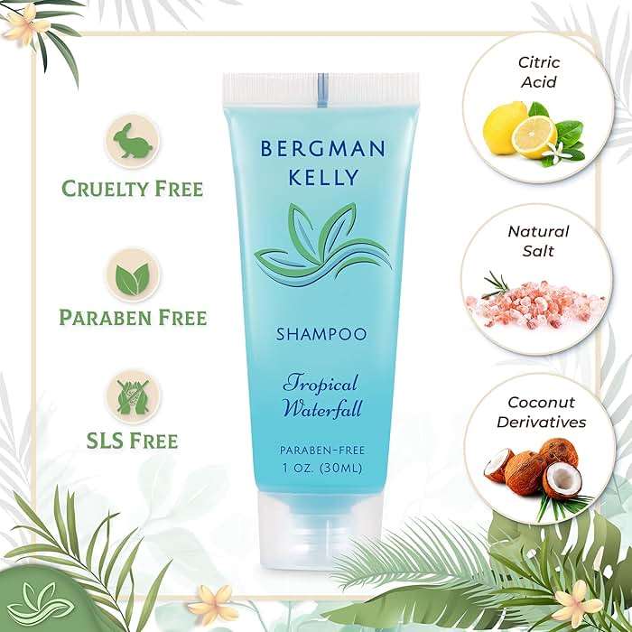 Bergman Kelly - Travel Shampoo and Conditioner Set - 1 fl oz, 100 Pieces, Tropical Waterfall - Delight Your Guests with Invigorating and Refreshing Hotel Toiletries and Guest Hospitality in Bulk - Image 2