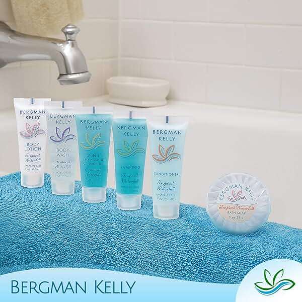 BERGMAN KELLY Travel Size Body Wash (1 fl oz, 100 PK, Tropical Waterfall), Delight Your Guests with an Invigorating and Refreshing Hotel Body Wash, Mini and Small Size Guest Hotel Toiletries in Bulk - Image 6
