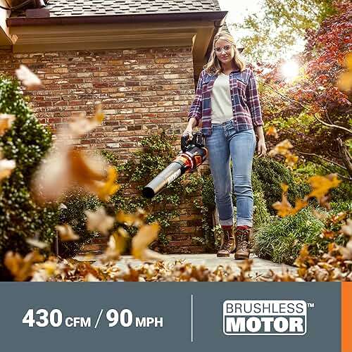 WORX Cordless Leaf Blower, Electric Blower for Lawn Care wth Brushless Motor, 2 × 2.5 Ah Batteries & Charger Included, WG584 - Image 2