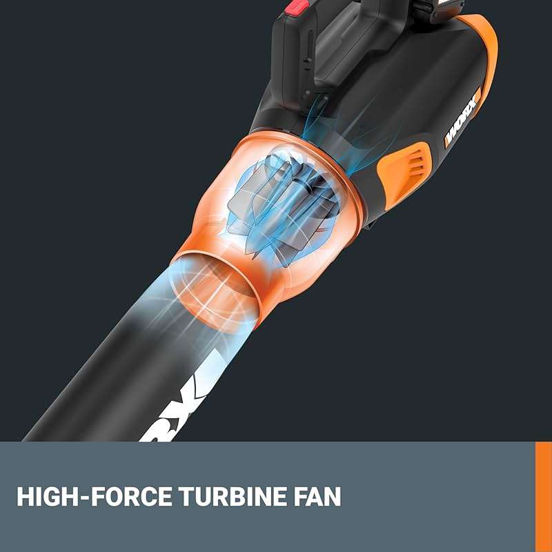 WORX Cordless Leaf Blower, Electric Blower for Lawn Care wth Brushless Motor, 2 × 2.5 Ah Batteries & Charger Included, WG584 - Image 3