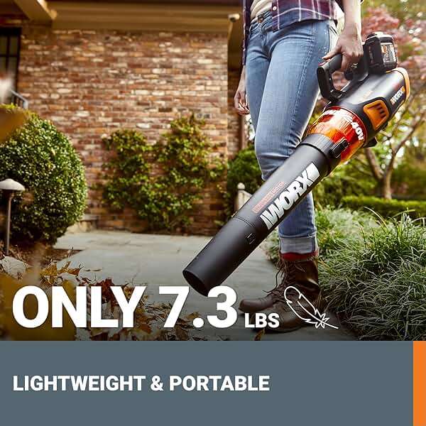 WORX Cordless Leaf Blower, Electric Blower for Lawn Care wth Brushless Motor, 2 × 2.5 Ah Batteries & Charger Included, WG584 - Image 4