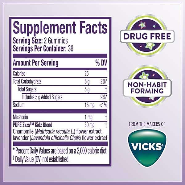 Pure Zzzs, Kidz, Kids Melatonin Gummy, Sleep Aid, Low Amount of Melatonin for Kids, with Chamomile and Lavender, 1 mg, Berry Flavored, 72 Count - Image 8