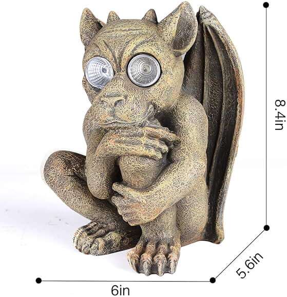 Bo-Toys Solar Powered Gargoyle Outdoor LED Garden Light Decor - Image 3