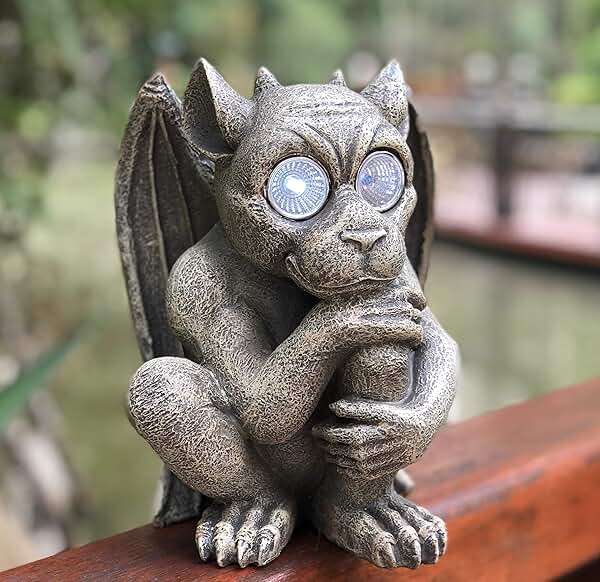 Bo-Toys Solar Powered Gargoyle Outdoor LED Garden Light Decor - Image 5