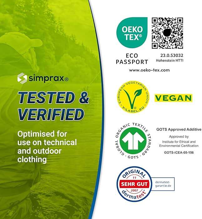 simprax® Textile Waterproof Spray Eco-Friendly & Skin-Safe | Water-Based Waterproofing for Gore-Tex, Sympatex & Softshell | Biodegradable Waterproofing Spray for Fabric Outdoor | Made in Germany - Image 6