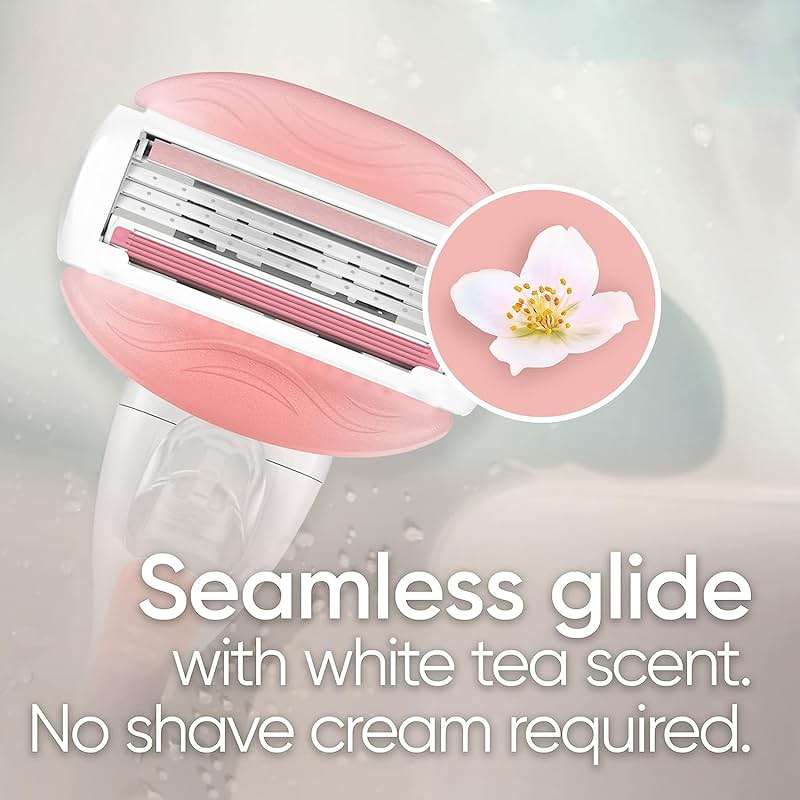 Gillette Venus ComfortGlide White Tea Women's Razor 1 Handle + 4 Blade Refills - Image 5