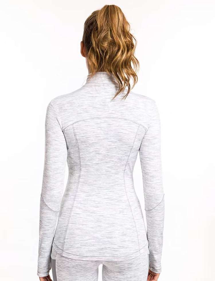 QUEENIEKE Womens Running Jackets Athletic Workout Scrub Jacket Track Full Zip Up Gym for Women Yoga Top - Image 3