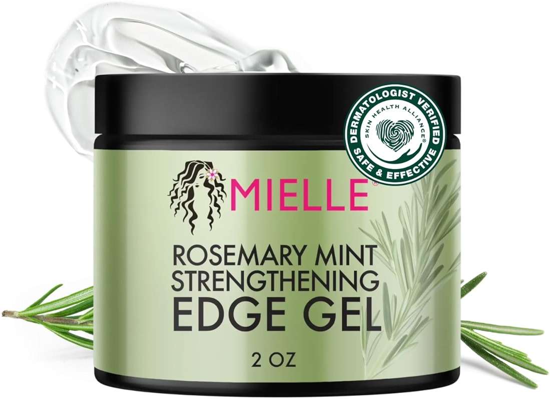 Mielle Organics Rosemary & Mint Edge Control Gel - Strong Hold Hair & Edge Gel for Women & Men - Infused with Biotin, Coconut & Babassu Oil to Encourage Longer, Healthier Hair (2 Fl Oz) - Image 1