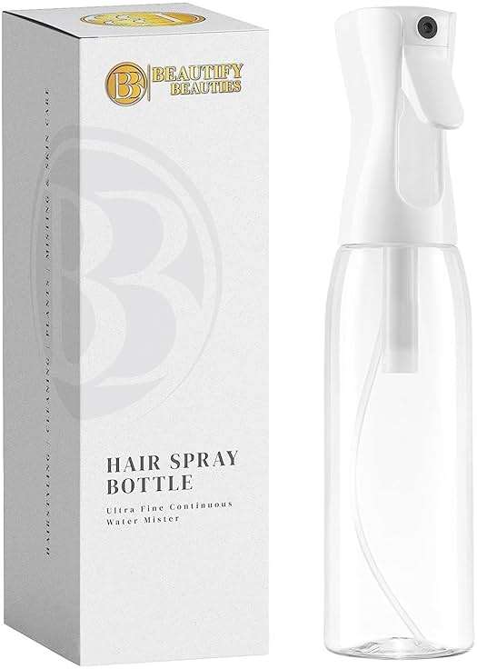 BeautifyBeauties Spray Bottle For Hair – Continuous Mister Spray Bottle for Hairstyling, Cleaning, Plants, Pets, Barbers, Salons, Essential Oil Scents (Clear, 16.9oz/500ml) 11" H x 2.6" L - Image 1