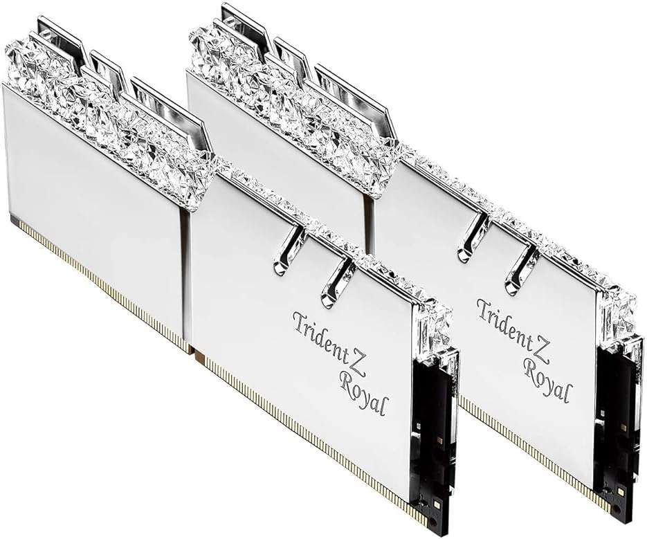 G.SKILL Trident Z Royal Series DDR4 RAM (XMP) 32GB (2x16GB) 3200MT/s CL16-18-18-38 1.35V Intel AMD Desktop Computer Memory U-DIMM - Silver (F4-3200C16D-32GTRS) - Image 1