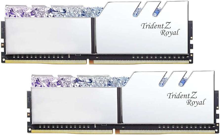 G.SKILL Trident Z Royal Series DDR4 RAM (XMP) 32GB (2x16GB) 3200MT/s CL16-18-18-38 1.35V Intel AMD Desktop Computer Memory U-DIMM - Silver (F4-3200C16D-32GTRS) - Image 2