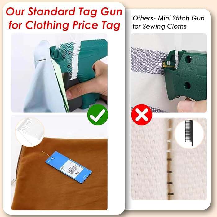 BS ONE Price Tagging Gun for Clothing, Standard Retail Price Tag Attacher Gun for Clothes with 6 Needles & 1000pcs 2" Barbs Fasteners for Store - Image 3