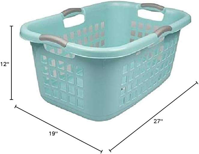 Sterilite Ultra 2 Bushel Plastic Stackable Clothes Laundry Basket Bin, Aqua - Image 2