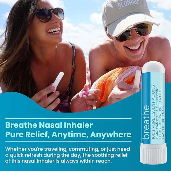MOXE Breathe | Himalayan Salt Inhaler | Help Clear Congestion, Boost Focus and Improve Breathing | Natural Aromatherapy | Peppermint, Lavender and Tee Tree Essential Oil (3 Pack) - Image 3