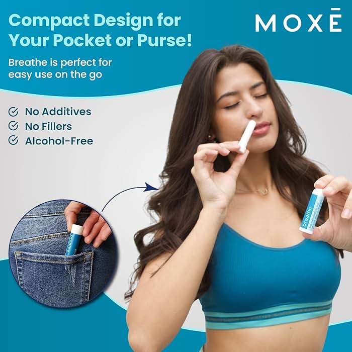 MOXE Breathe | Himalayan Salt Inhaler | Help Clear Congestion, Boost Focus and Improve Breathing | Natural Aromatherapy | Peppermint, Lavender and Tee Tree Essential Oil (3 Pack) - Image 5