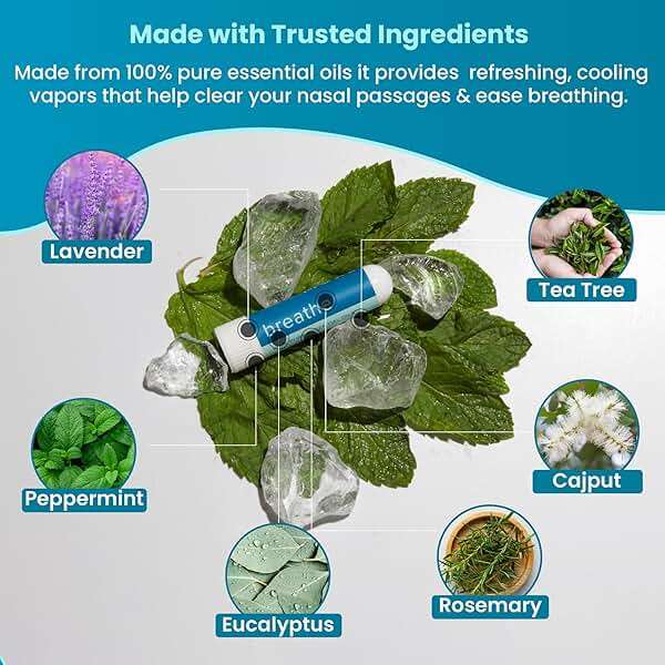 MOXE Breathe | Himalayan Salt Inhaler | Help Clear Congestion, Boost Focus and Improve Breathing | Natural Aromatherapy | Peppermint, Lavender and Tee Tree Essential Oil (3 Pack) - Image 6