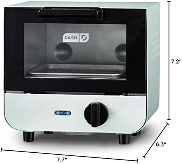 Dash Mini Toaster Oven | Small Toaster Oven for Dorms, Apartments, & Small Kitchens, Adjustable Timer Dial with Auto Shutoff, Removable Cooking Tray & Crumb Catch, Aqua - Image 2