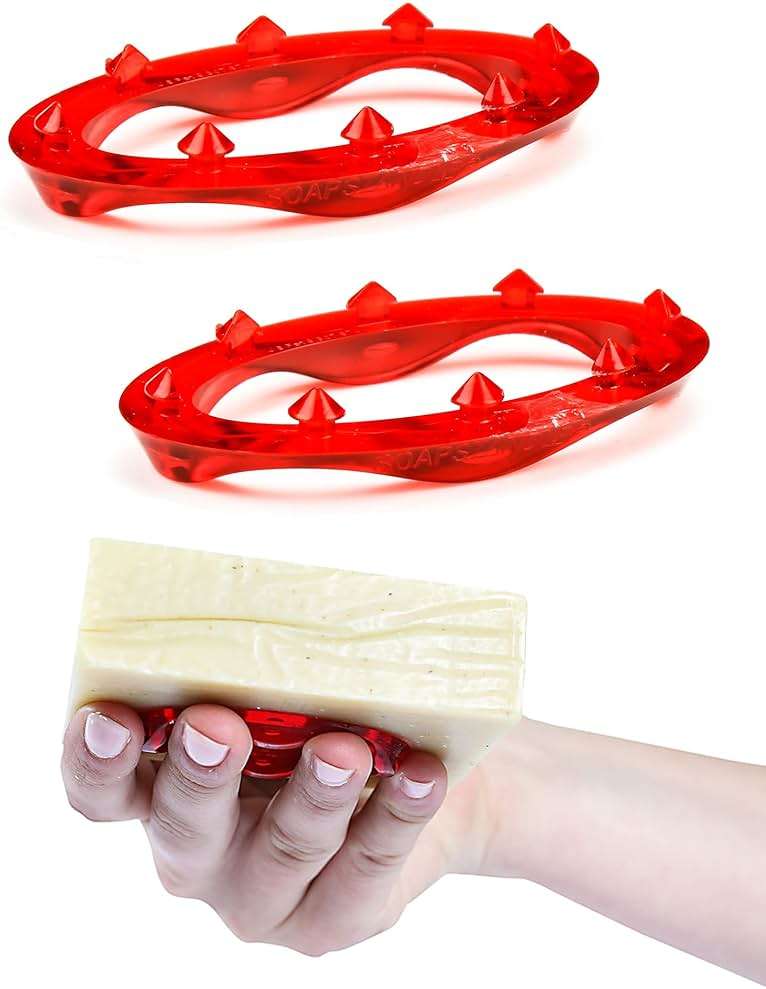 SoapStandle Bar Soap Gripper | No Goo or Mess Soap Holder for Bath and Showers | Non Slip Quick Dry Bar Soap Holder | Bathroom Accessories, Red - 2-Pack - Image 1