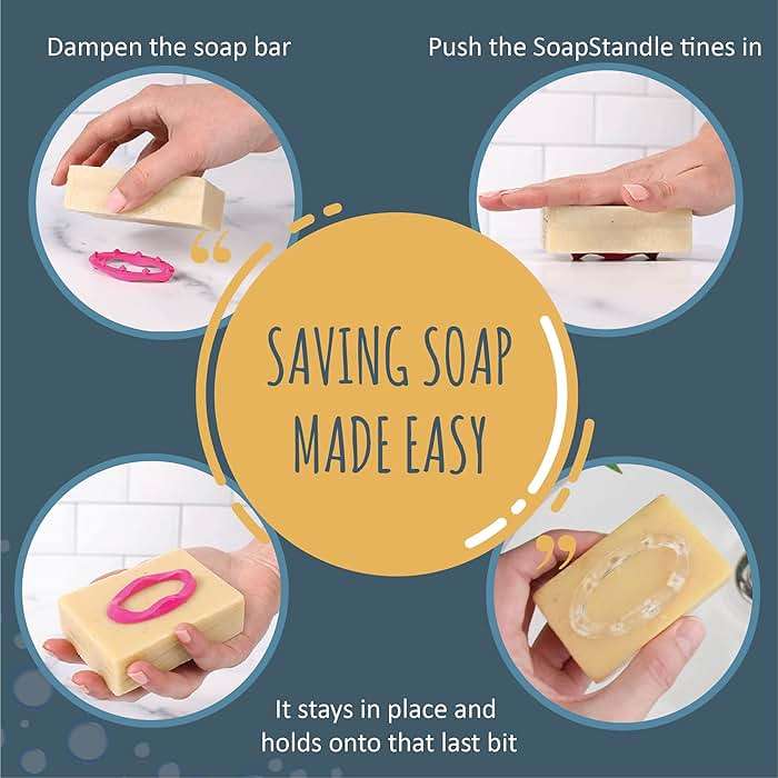 SoapStandle Bar Soap Gripper | No Goo or Mess Soap Holder for Bath and Showers | Non Slip Quick Dry Bar Soap Holder | Bathroom Accessories, Red - 2-Pack - Image 4
