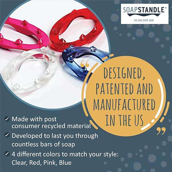 SoapStandle Bar Soap Gripper | No Goo or Mess Soap Holder for Bath and Showers | Non Slip Quick Dry Bar Soap Holder | Bathroom Accessories, Red - 2-Pack - Image 8