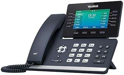Yealink T54W IP Phone, 16 VoIP Accounts. 4.3-Inch Color Display. USB 2.0, 802.11ac Wi-Fi, Dual-Port Gigabit Ethernet, 802.3af PoE, Power Adapter Not Included (SIP-T54W) - Image 2