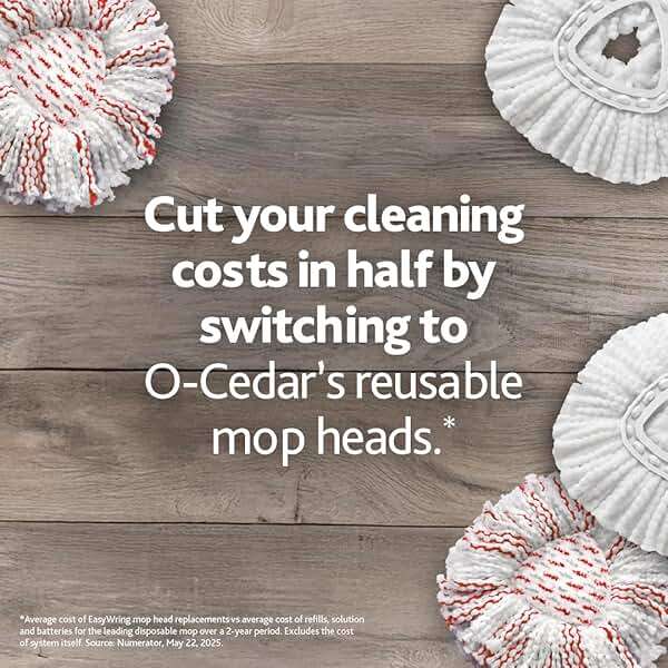 O-Cedar Easywring Microfiber Spin Mop & Bucket Floor Cleaning System with 4 Extra Refills - Image 13
