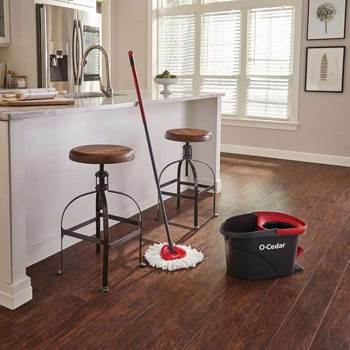 O-Cedar Easywring Microfiber Spin Mop & Bucket Floor Cleaning System with 4 Extra Refills - Image 20