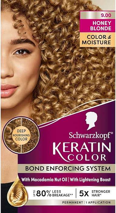 Schwarzkopf Keratin Permanent Hair Dye Cream, 9.0 Honey Blonde, Professional Quality Color for Up to 100% Gray Coverage, Bond Enforcing System - Image 1