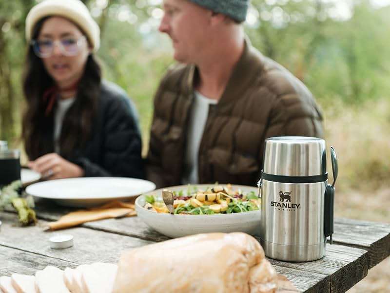 STANLEY Classic Food Jar and Spork 18 oz | Vacuum Insulated Thermos Food Container | Wide Mouth Screw On Lid | Packable for Travel | Stainless Steel with Leakproof Lid | BPA-Free | Stainless Steel - Image 2