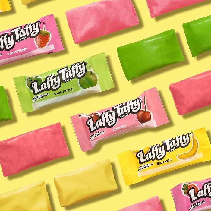 Laffy Taffy Candy, Assorted Fruit Flavored Taffy Candy, Sour Apple, Cherry, Strawberry & Banana Flavors (145 Pieces), 49.3 Ounce - Image 4