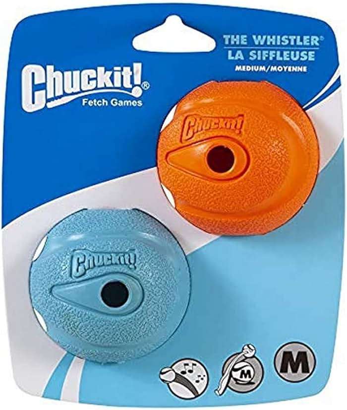 Chuckit! Dog Fetch Toy Whistler Ball Noisy Play Fits Launcher Medium 4 Balls2 - Image 2